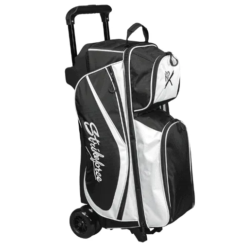 KR Strikeforce Drive Black/White Triple Roller Double Wheel Bowling Bag
