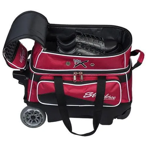 KR Strikeforce Royal Flush Double Ball Roller Red Bowling Bag