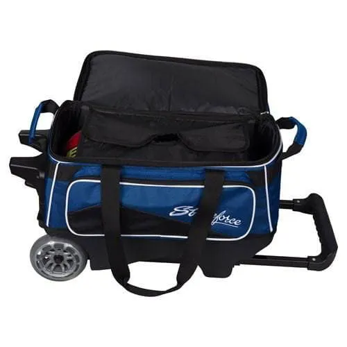 KR Strikeforce Royal Flush Double Ball Roller Royal/Black Bowling Bag