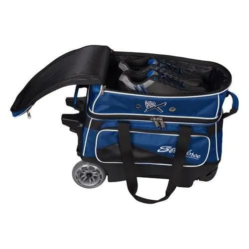 KR Strikeforce Royal Flush Double Ball Roller Royal/Black Bowling Bag