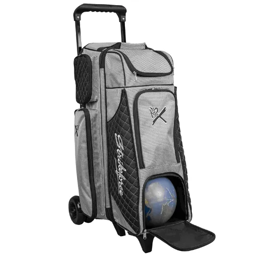 KR Strikeforce Royal Flush Silver/Black 4x4 Bowling Ball Roller Bag
