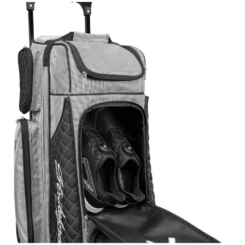 KR Strikeforce Royal Flush Silver/Black 4x4 Bowling Ball Roller Bag