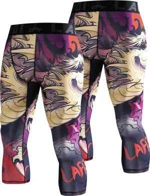 LAFROI Men's Compression Fit 3/4 Tights Leggings with Pcoket/Non-Pocket-YSK10