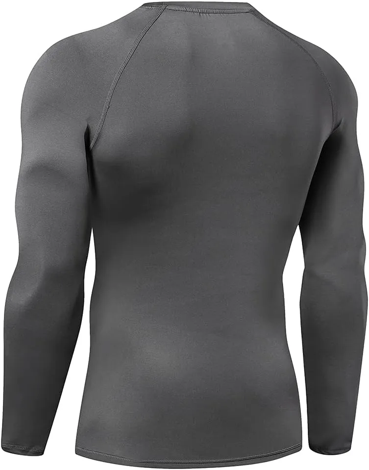 LAFROI Men's Long Sleeve UPF 50  Baselayer Performance Compression Shirt Rash Guard-CLY08C