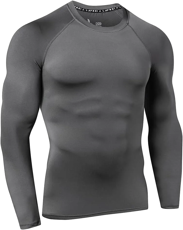 LAFROI Men's Long Sleeve UPF 50  Baselayer Performance Compression Shirt Rash Guard-CLY08C
