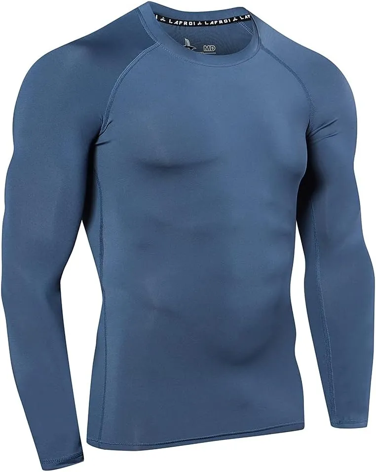 LAFROI Men's Long Sleeve UPF 50  Baselayer Performance Compression Shirt Rash Guard-CLY08C