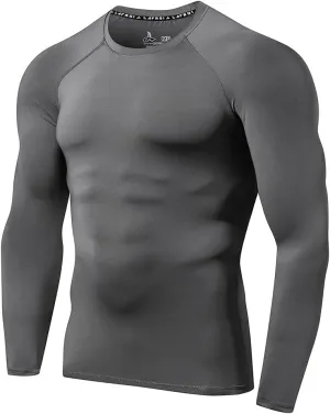 LAFROI Men's Long Sleeve UPF 50  Baselayer Performance Compression Shirt Rash Guard-CLY08C
