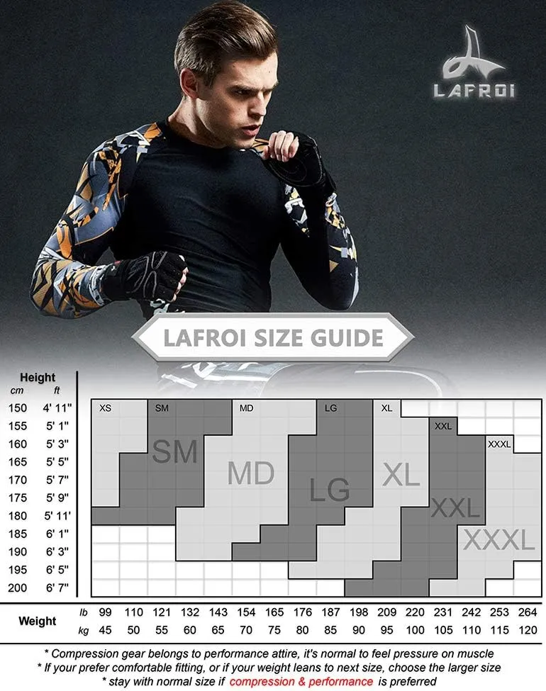 LAFROI Men's Long Sleeve UPF 50  Baselayer Performance Compression Shirt Rash Guard-CLY08C