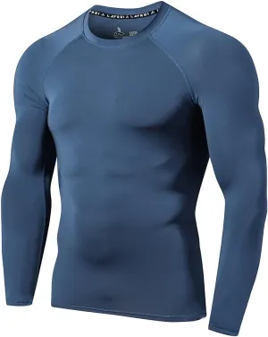 LAFROI Men's Long Sleeve UPF 50  Baselayer Performance Compression Shirt Rash Guard-CLY08C