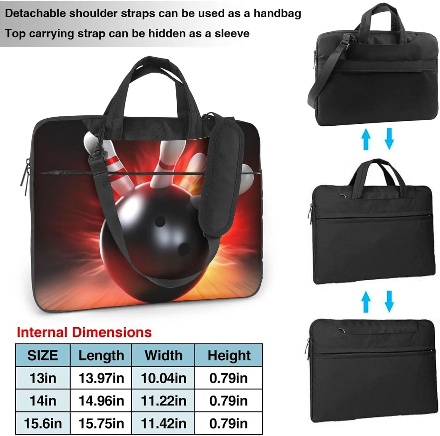 Laptop Shoulder Bag Laptop Bag Computer Bag Bowling Ball Messenger Bag for Unisex