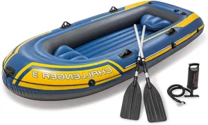 Large Kayak,295×137×43CM,Outdoor Sea Inflatable Boat Drift Boat Fishing Boat Rubber Adult Adventure Canoe,3 Person PVC Thickened Inflatable Kayak,with Aluminum Paddle and Air Pump