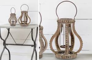 Large Wooden Bead Lantern