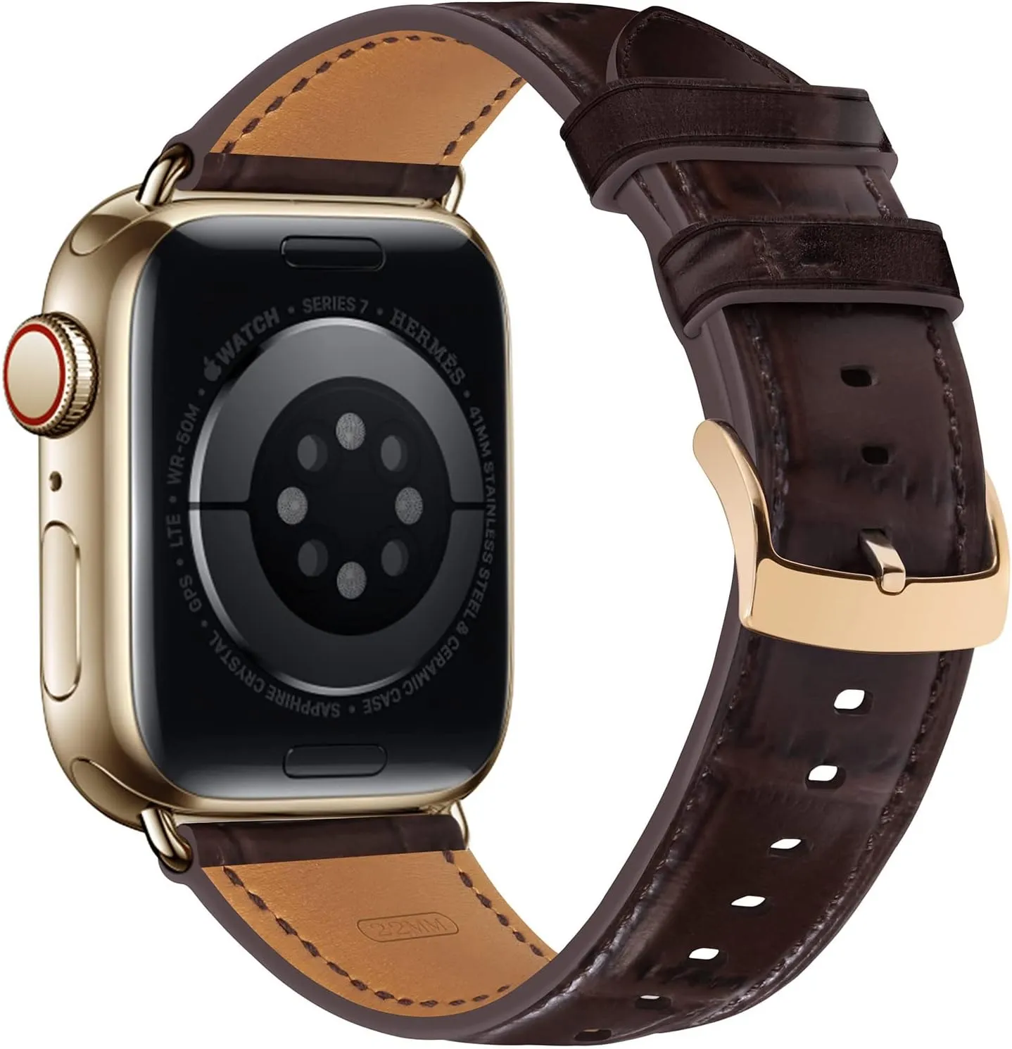 Leather Band Compatible with Apple Watch Band 49mm 44mm 45mm 42mm, Classic Handmade Premium Italian Leather Strap for Women Men, iWatch strap for Apple Watch Series Ultra, 8 Series 7 6 SE 5 4 3