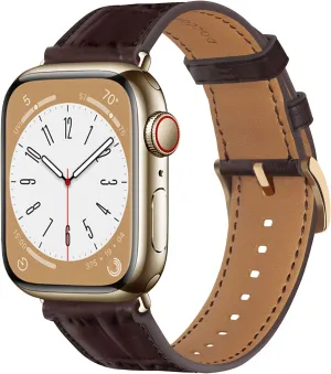 Leather Band Compatible with Apple Watch Band 49mm 44mm 45mm 42mm, Classic Handmade Premium Italian Leather Strap for Women Men, iWatch strap for Apple Watch Series Ultra, 8 Series 7 6 SE 5 4 3