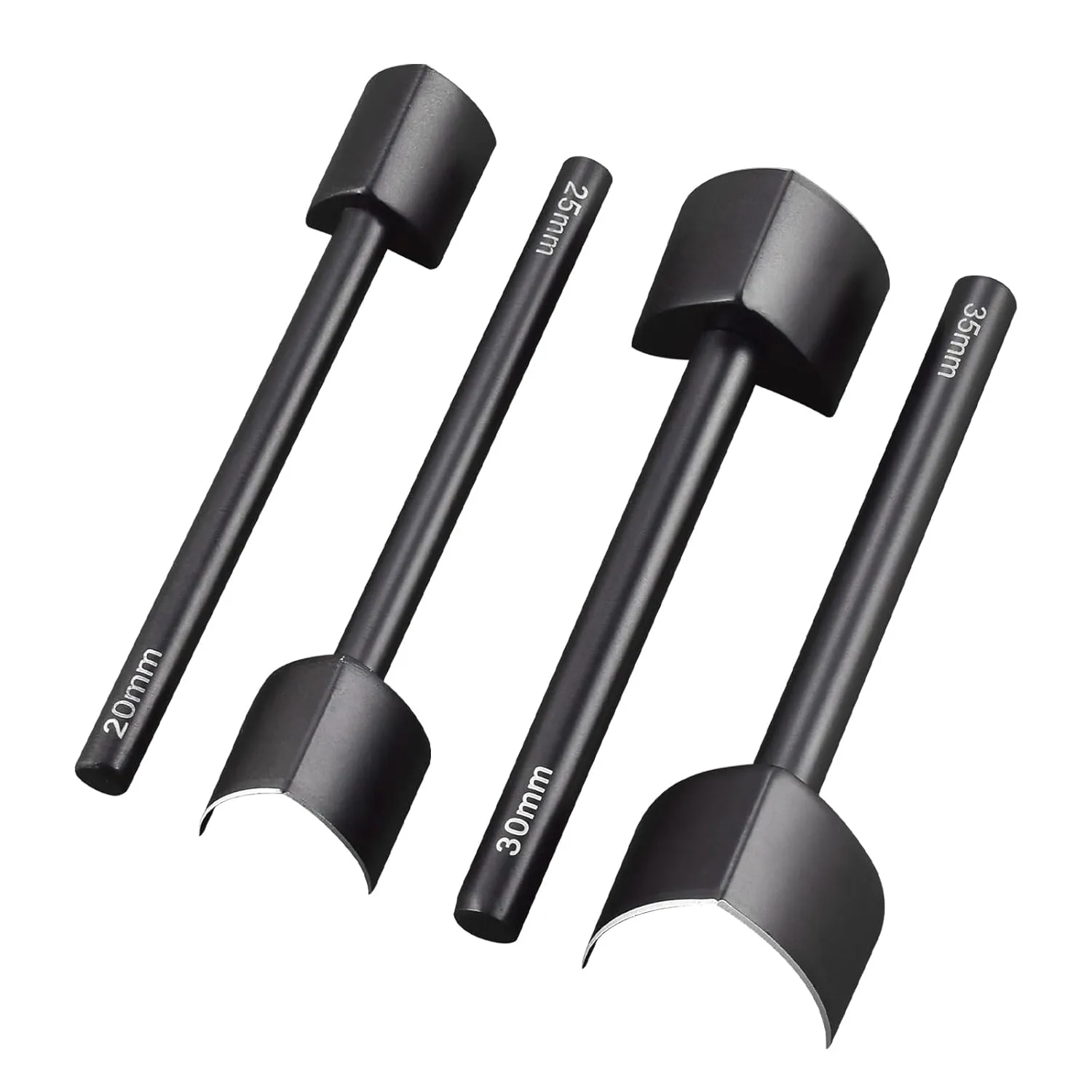 Leather V Punch, 4 Sizes: 20/25/30/35mm Precision Cutting Tool for Belts, Crafts, DIY Leatherworking – Durable Stainless Steel Punch Set