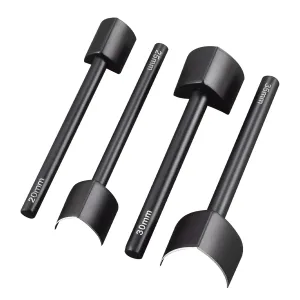 Leather V Punch, 4 Sizes: 20/25/30/35mm Precision Cutting Tool for Belts, Crafts, DIY Leatherworking – Durable Stainless Steel Punch Set