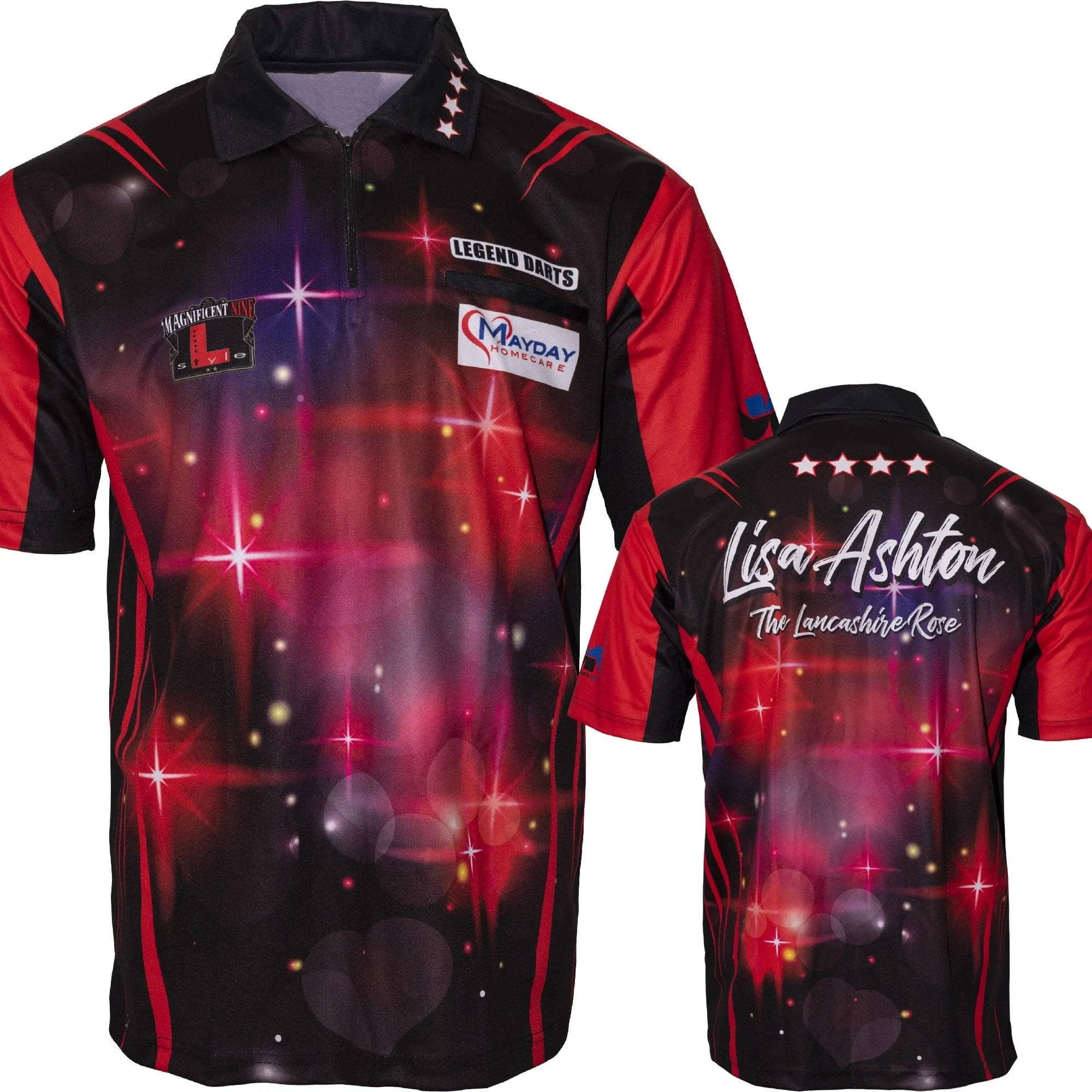 *Legend Darts - Lisa Ashton - Dart Shirt - The Lancashire Rose - Red