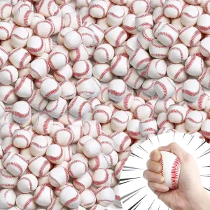 Lenwen 200 Pcs 2 Inch Baseball Stress Balls Mini Foam Baseballs Bulk Soft Sports Themed Squeeze Anxiety Relief Toys for School Carnival Reward Theme Party (White)