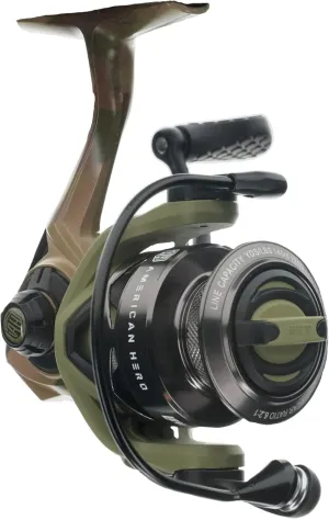 Lew's American Hero Tier 1 Spinning Fishing Reel, 6.2:1 Gear Ratio, Right or Left-Hand Retrieve, Aluminum Frame, Premium 11 Bearing System, Multicam
