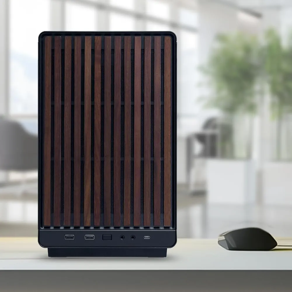 Lian Li A3-mATX-WD-26.3L Micro Form Factor Chassis-No Fans Included-Supports 360mm AIO-Modularity Design-for M-ATX, ITX Motherboard-DAN Cases Collaboration-Wood Front Panel-Black (A3X-WD)