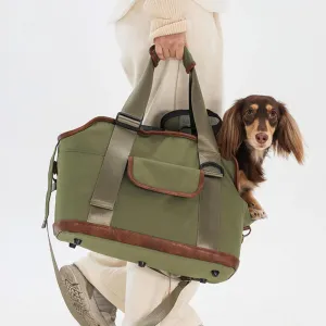 Lightweight Contrast Color Waterproof Multi-Function Dog & Cat Travel Tote Bag - Final Sale