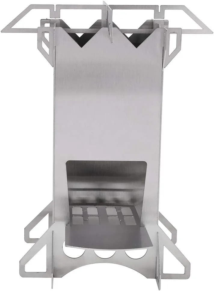 Lightweight Fire Pit Camping Grills, Stainless Steel Portable Foldable Campfire Charcoal BBQ Grill/#3