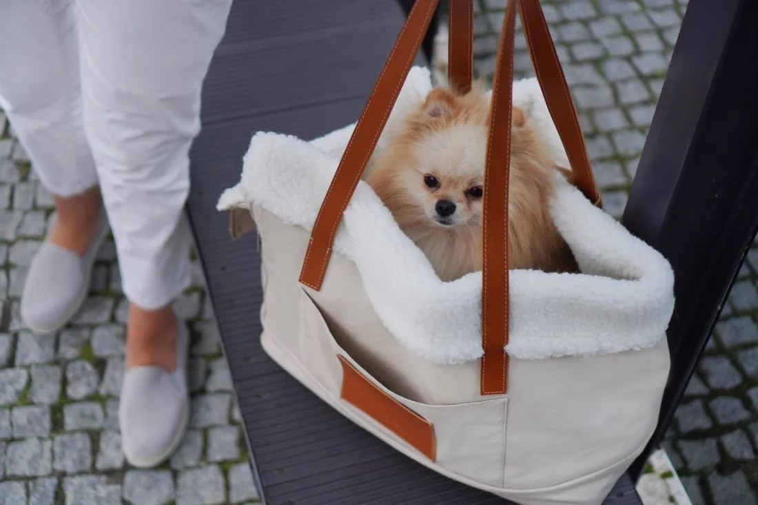 Liiva Beige Dog Carrier & Handbag by Labbvenn