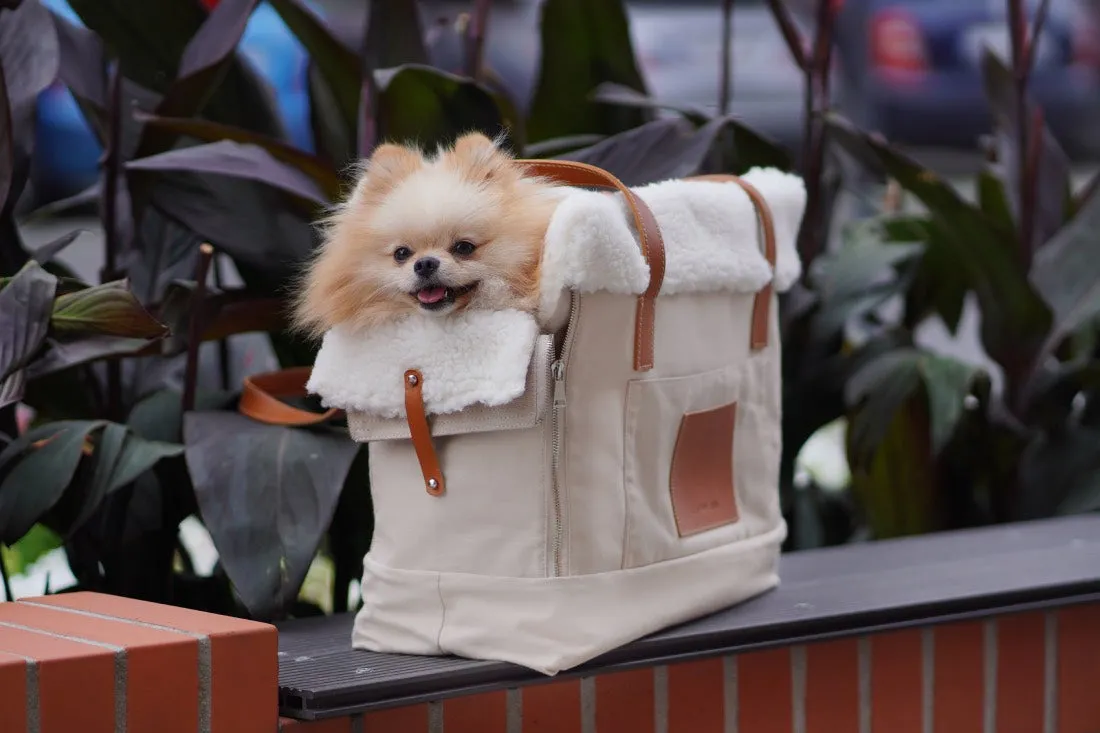 Liiva Beige Dog Carrier & Handbag by Labbvenn