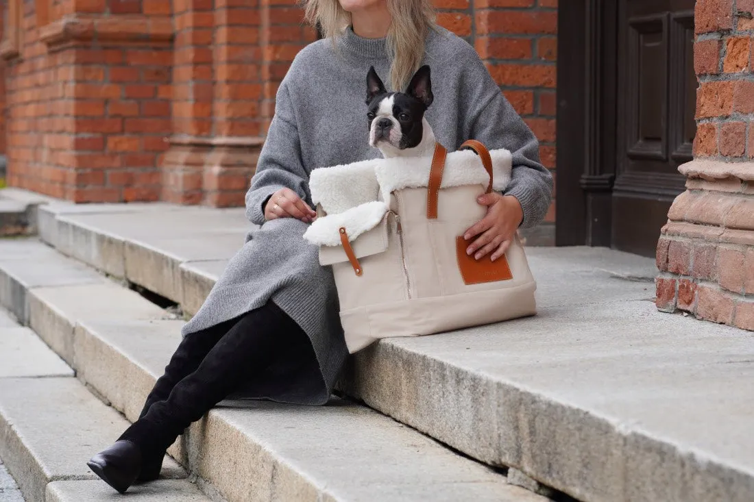 Liiva Beige Dog Carrier & Handbag by Labbvenn