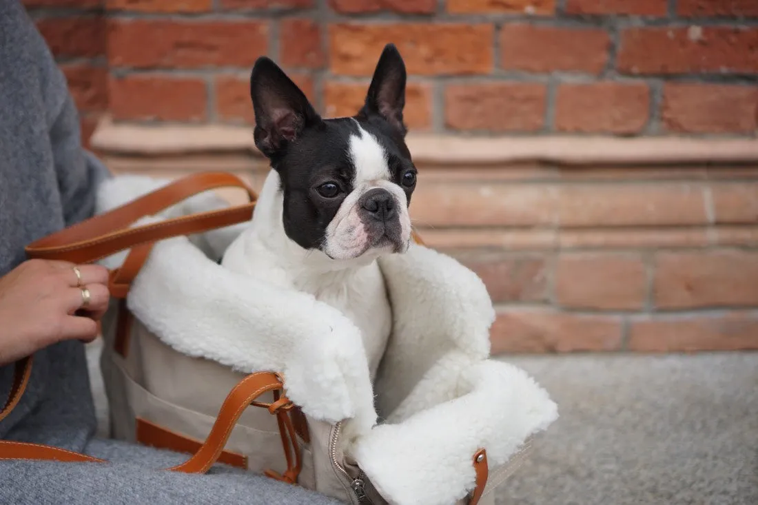 Liiva Beige Dog Carrier & Handbag by Labbvenn