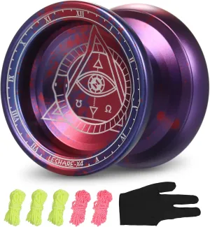 Lixada Professional Yoyo Competitive Aluminum Yoyo Ball Yo Yo Gift with 5 Replacement Yoyo Strings and Glove Great for Beginners and for Advanced String Yo-Yo Tricks Looping Play Color Optional