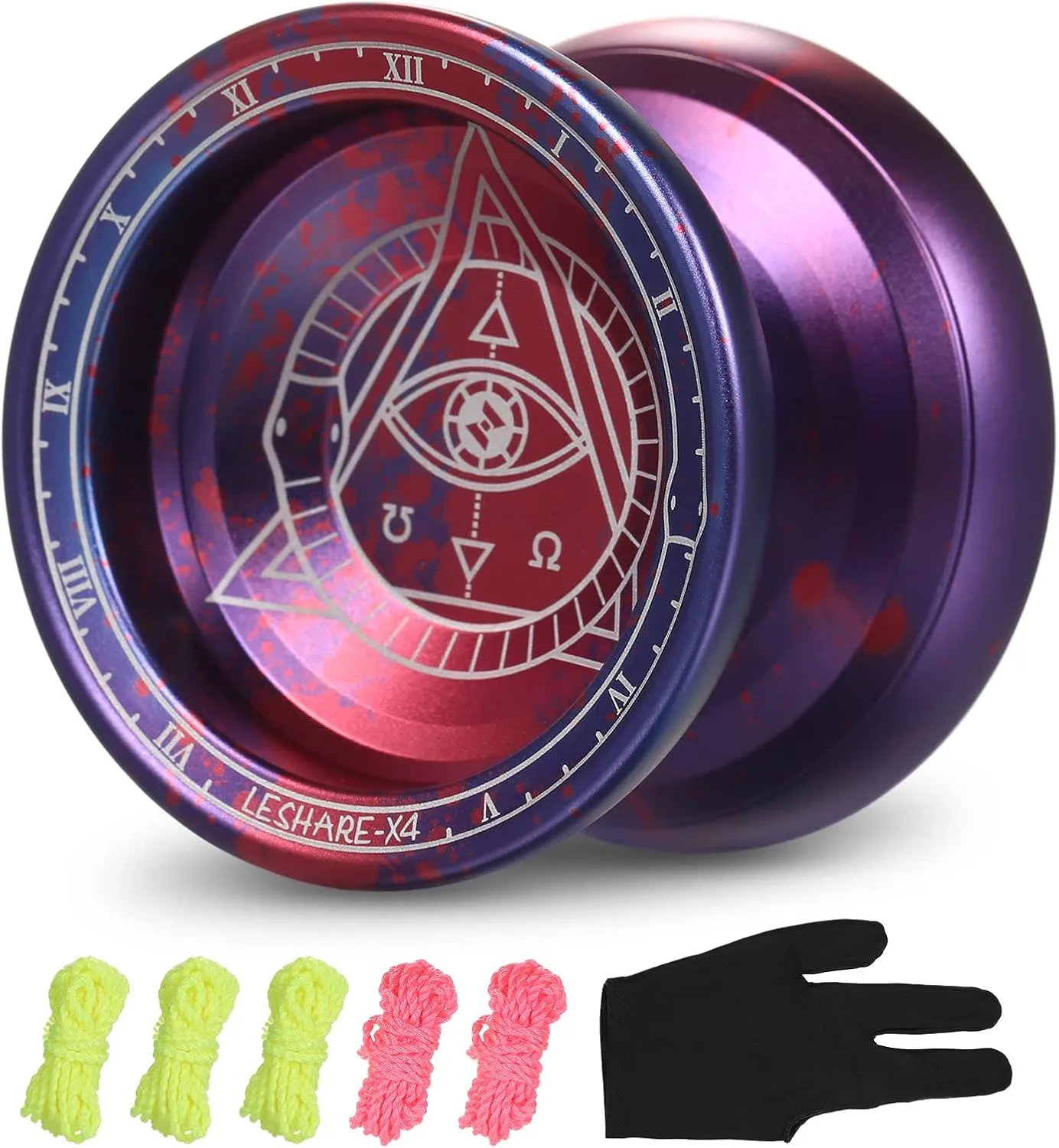 Lixada Professional Yoyo Competitive Aluminum Yoyo Ball Yo Yo Gift with 5 Replacement Yoyo Strings and Glove Great for Beginners and for Advanced String Yo-Yo Tricks Looping Play Color Optional