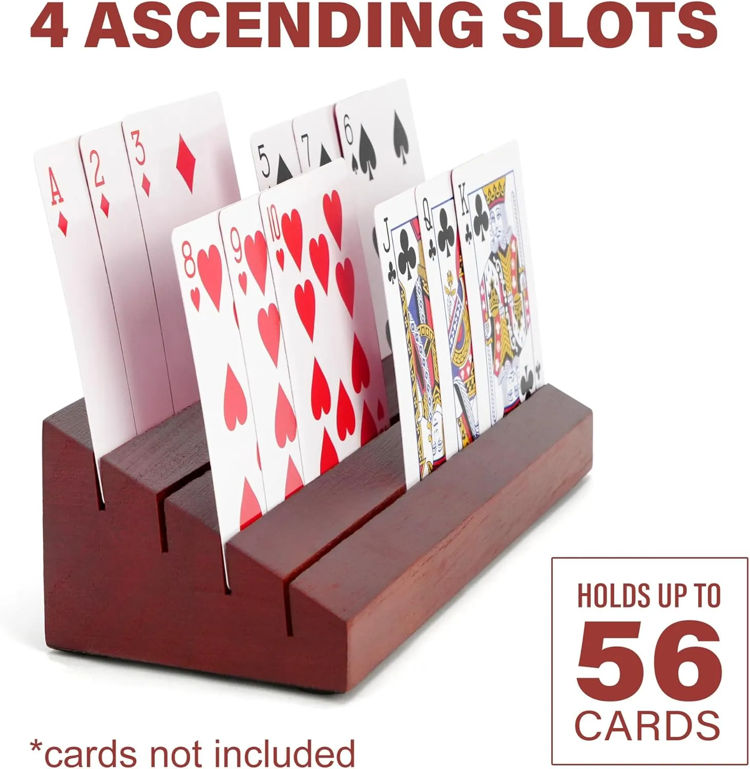 LotFancy Playing Card Holder for Kids, Adults, Seniors, 2 Pack, Wooden Hands Free Card Holders for Playing Cards, Family Card Game Nights, Canasta, Poker Parties