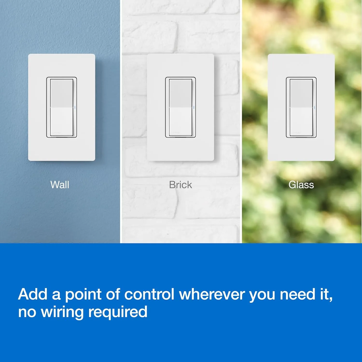 Lutron Paddle Pico Remote for Caseta Smart Dimmers/Switches, On/Off Control, for Table Top or Wallmount Use, PJ2-P2B-GWH, White