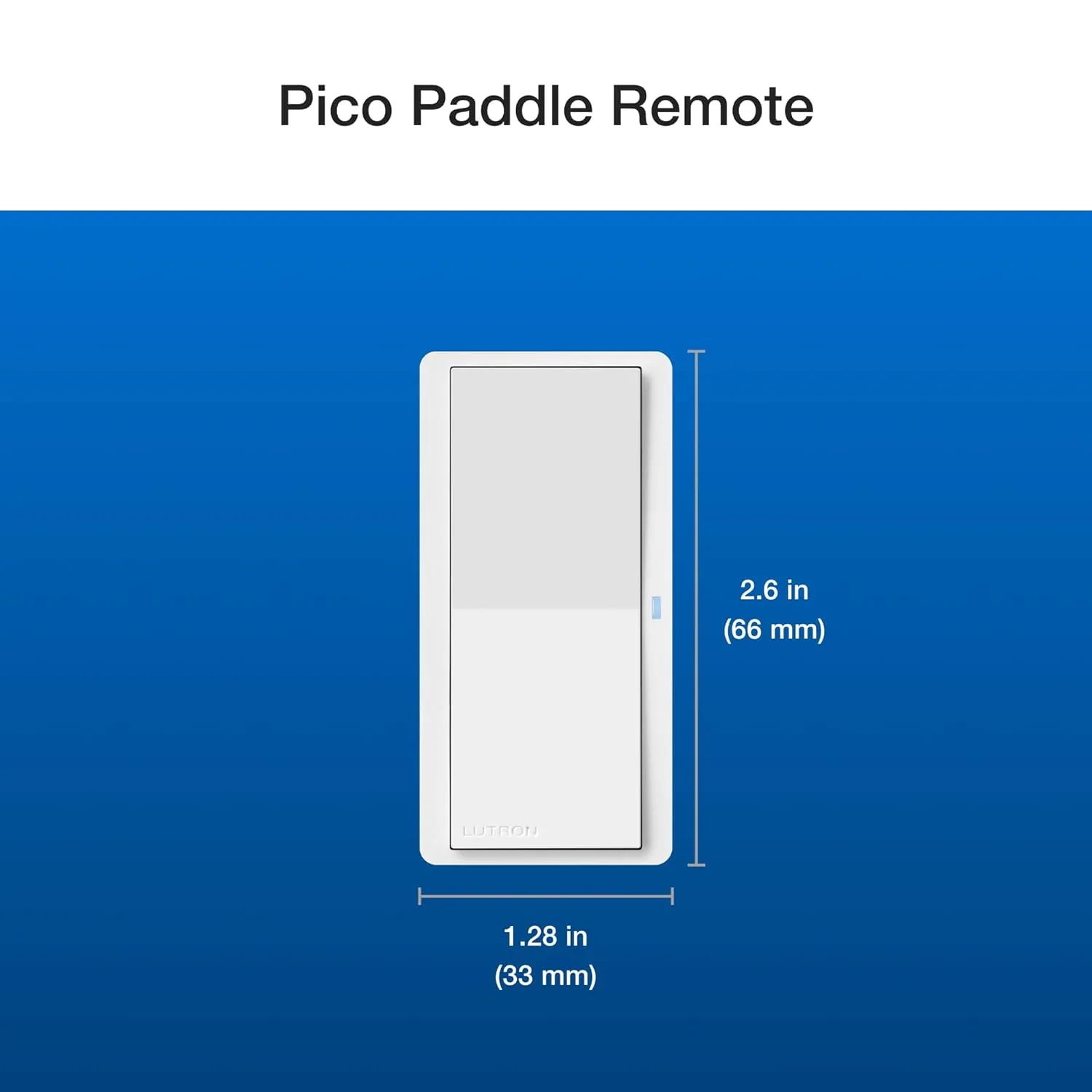 Lutron Paddle Pico Remote for Caseta Smart Dimmers/Switches, On/Off Control, for Table Top or Wallmount Use, PJ2-P2B-GWH, White