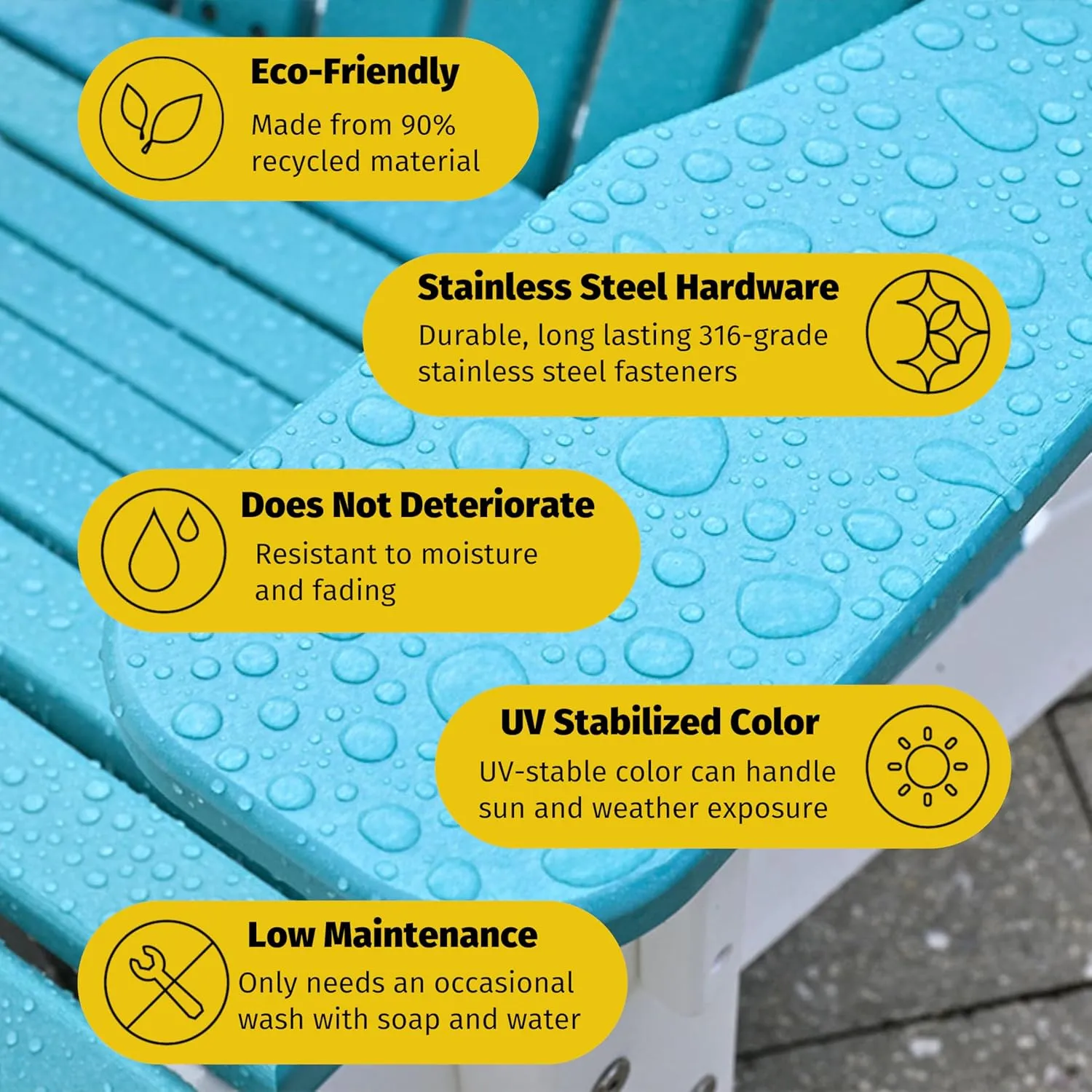LuxCraft Adirondack Chair Cup Holder Attachment for Outdoor Lounge Furniture, Slide Out Cup Holder for Swings, Gliders, Bench, Deck or Camping Chair - Amish Made USA (Coastal Gray)