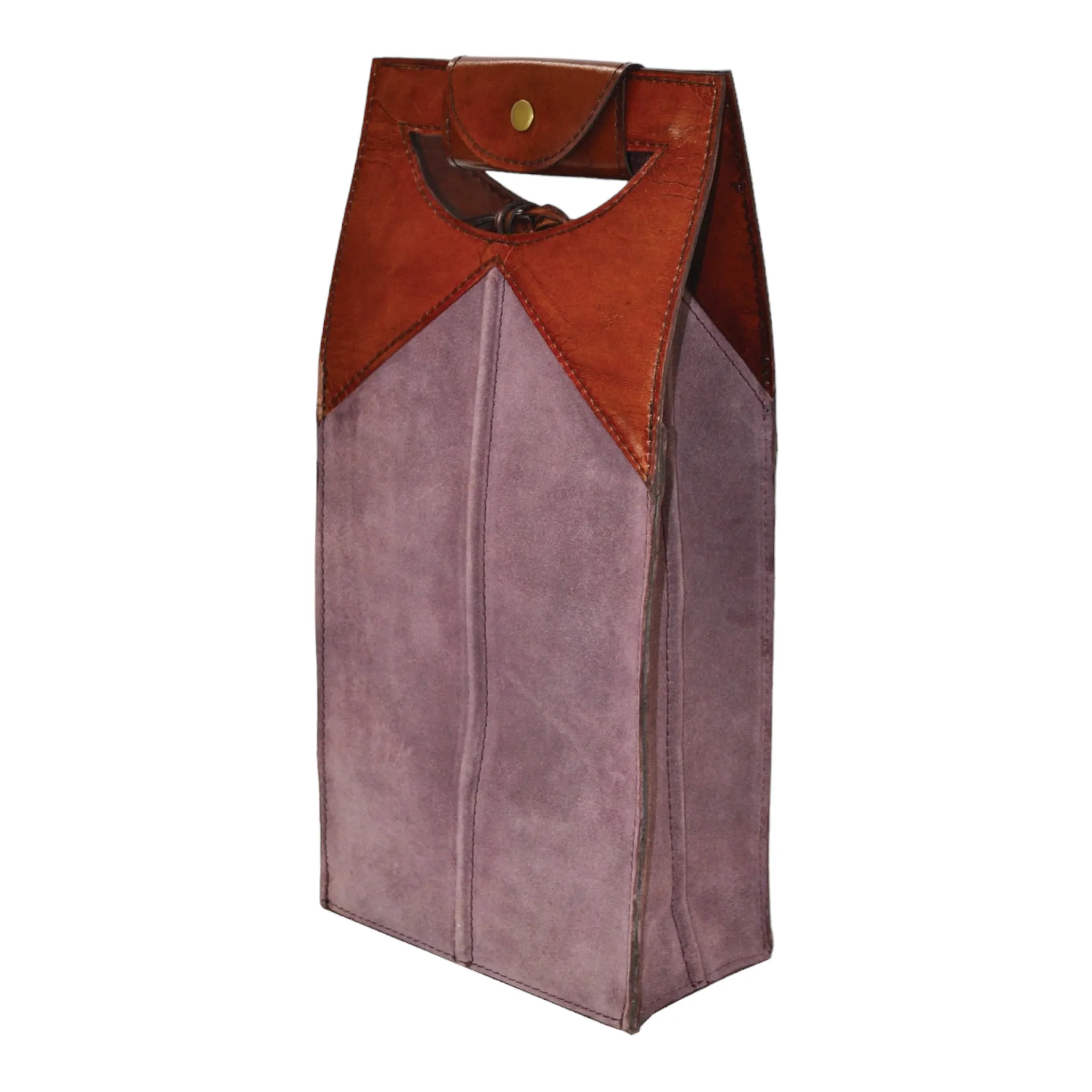 Luxe Leather SUEDE Double Wine Carrier (6 Colors To Choose)