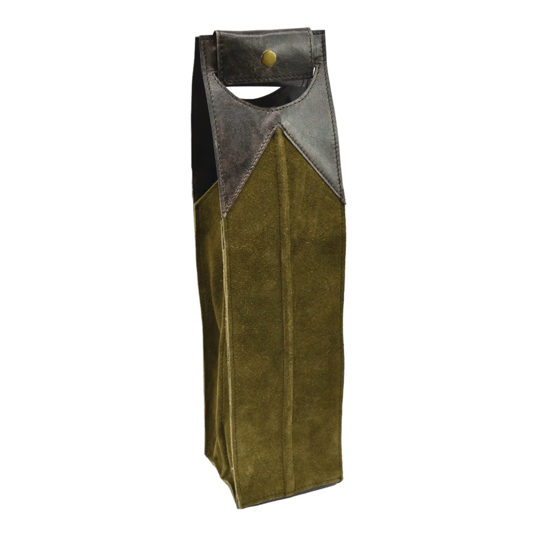 Luxe Leather SUEDE Single Wine Carrier (3 Colors To Choose)