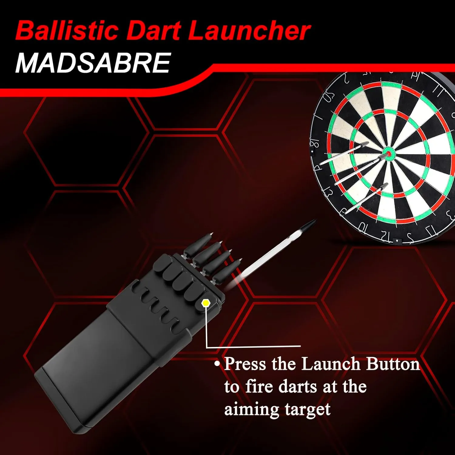 MADSABRE Ballistic Dart Launcher, Metal Darts Accurate Shooting for Hunting Camping Shooting Self-Defense and Survival