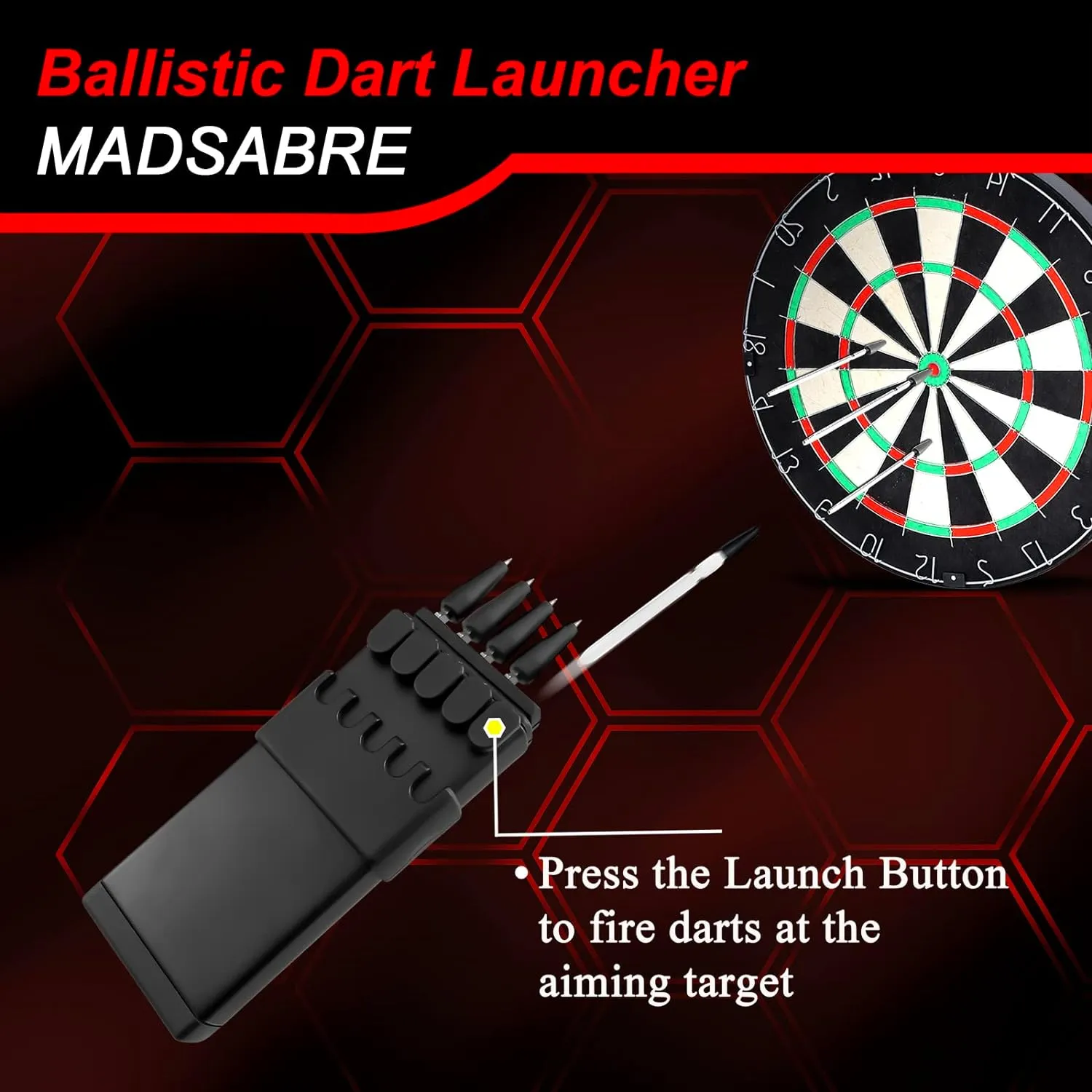 MADSABRE Ballistic Dart Launcher, Metal Darts Accurate Shooting for Hunting Camping Shooting Self-Defense and Survival