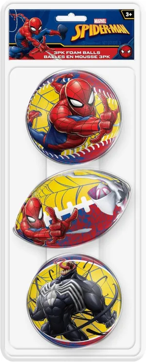 Marvel Spider-Man 3 Pack Foam Sports Balls