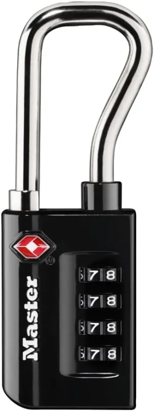 Master Lock Padlock, Set Your Own Combination TSA Accepted Luggage Lock, 1-5/16 in. Wide, 4696D , Black