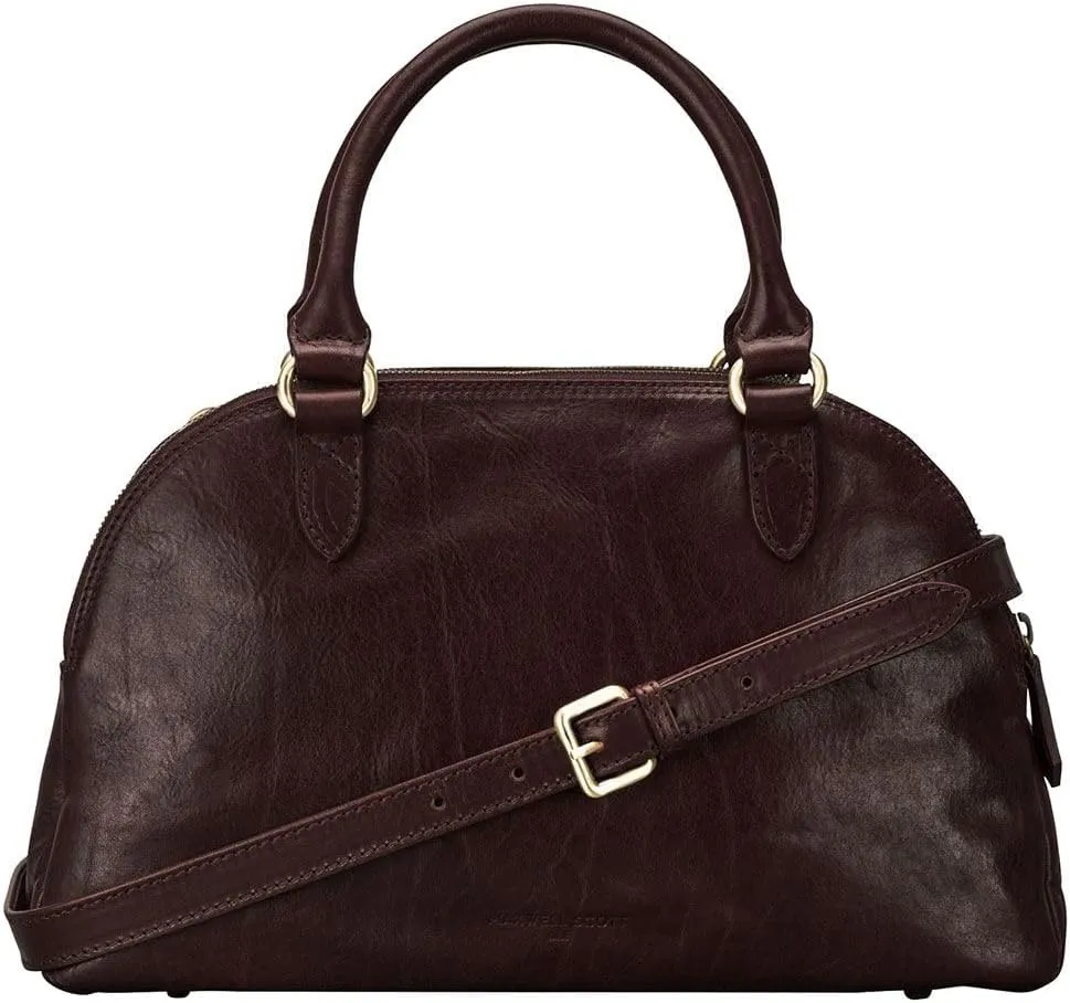 Maxwell Scott - Womens Luxury Leather Triple Zip Bowling Bag Purse with Shoulder Strap - Made in Italy - The LilianaS