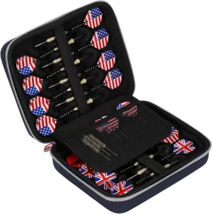 Mchoi Dart Case for 15 Steel Tip and Soft Tip Darts, Features Built-in Storage for Flights, Tips and Shafts, Case Only