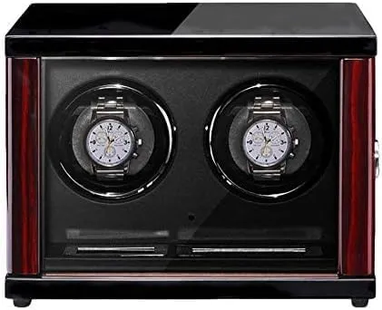 Mechanical Watch Shaker Wooden Automatic Watch Winder Built-in LED Illumination LCD Display Screen Adjustable Watch Pillows for Man Women Watches (Siz