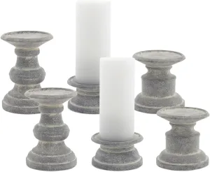 Melrose International Candle Holder (Set of 6) 3.5" H, 6.25" H, 8.5" H Terra Cotta