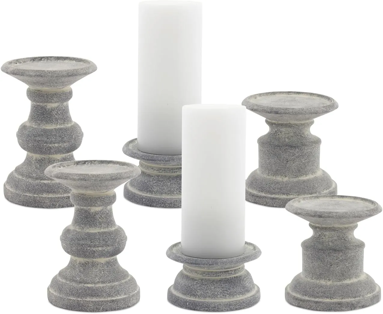Melrose International Candle Holder (Set of 6) 3.5" H, 6.25" H, 8.5" H Terra Cotta