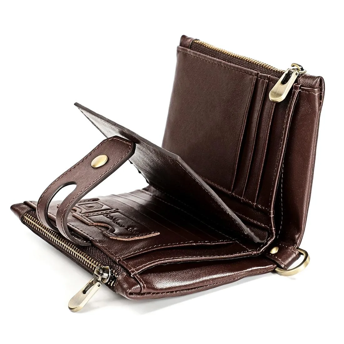 Men Rfid Leather Wallet with Card Slots - Black