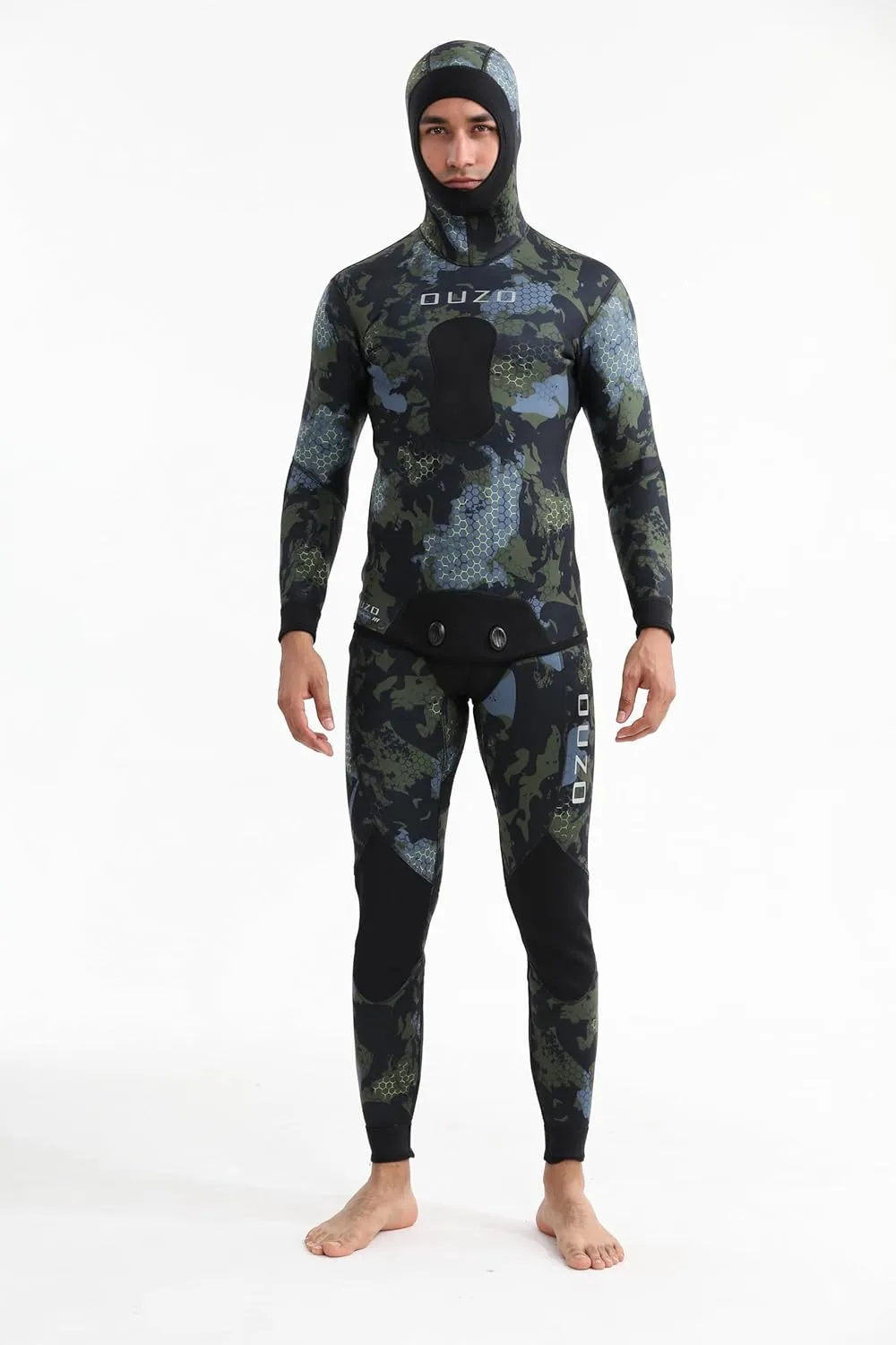 Men Spearfishing Wetsuit Neoprene 3mm 1.5mm Camouflage Diving Suit 2pcs Set for Freediving, Snorkeling, Hunting,Scuba Dive