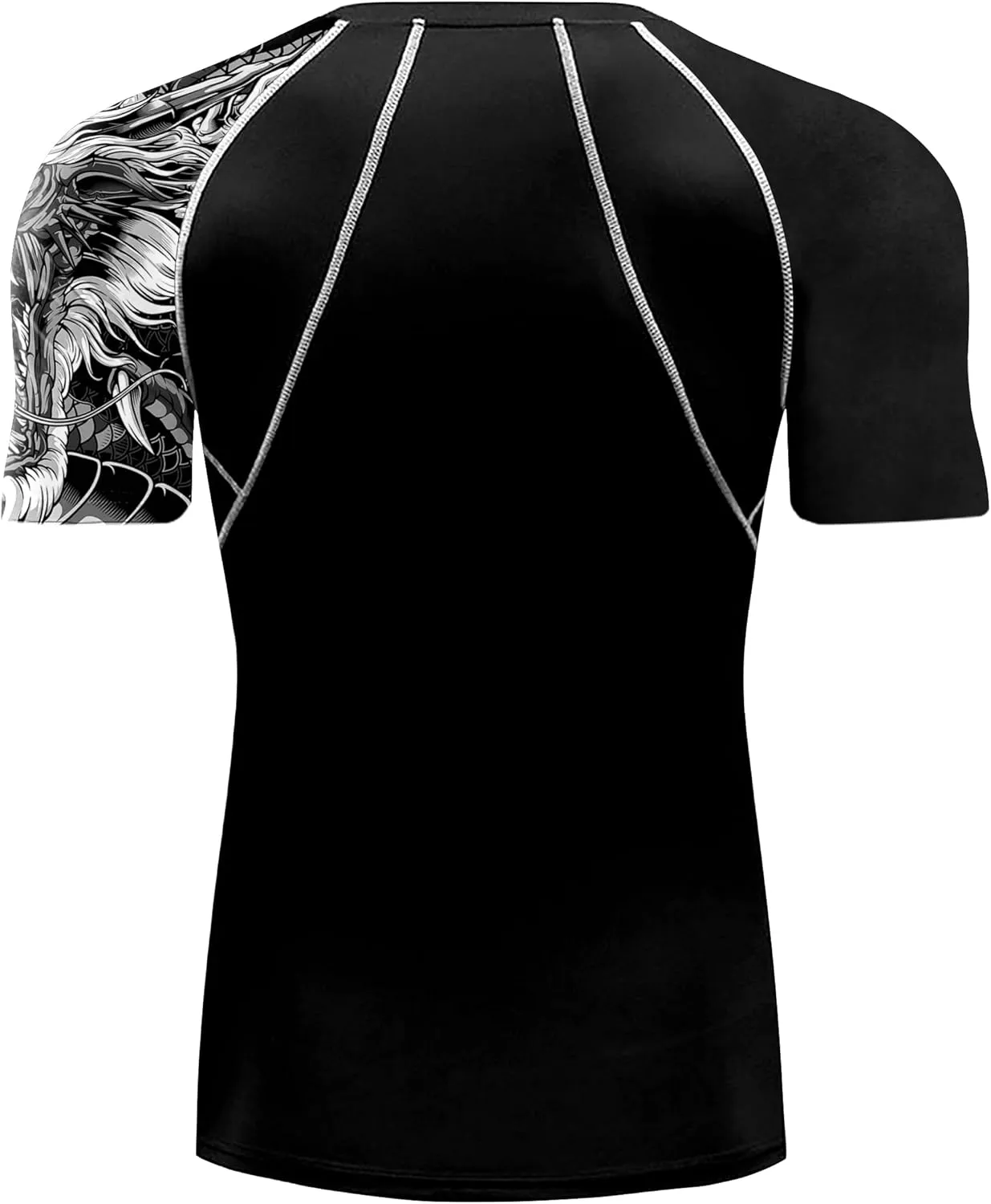 Men's Rash Guard Shirts Sun Protection UPF 50  Short Sleeve BJJ Jiu Jitsu Workout Swim Compression Shirt